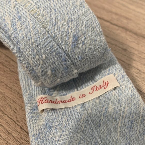 GANT Rugger Blue White Linen Neck Tie - Picture 6 of 9